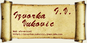 Izvorka Vuković vizit kartica